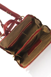 1028 Italian Leather Bag - Red view 4
