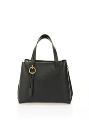 1120 Italian leather top handle bag in black