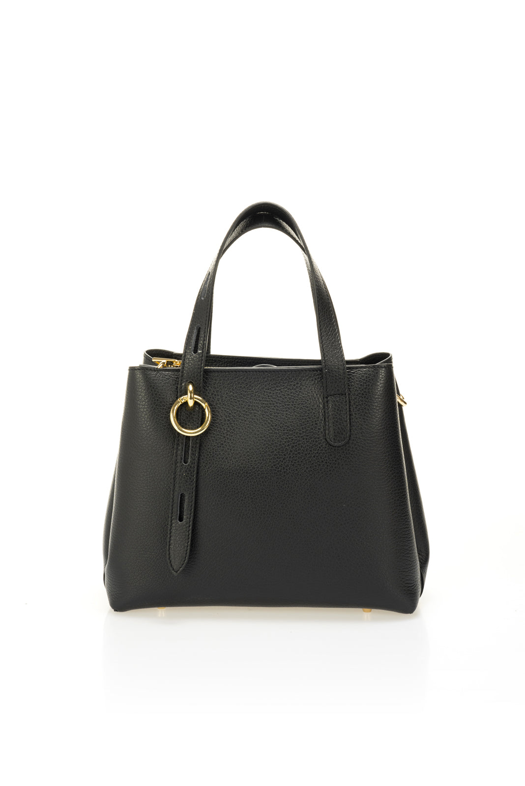 1120 Italian leather top handle bag in black
