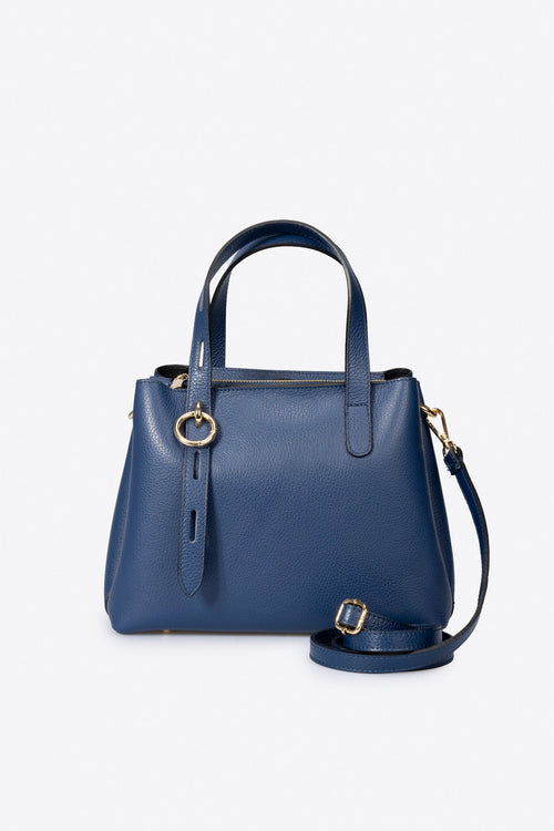 1120 Italian Leather Top Handle Bag - Blue