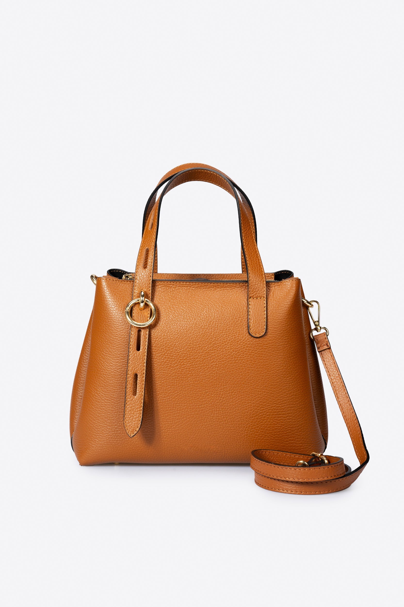 1120 Italian Leather Top Handle Bag - Cognac