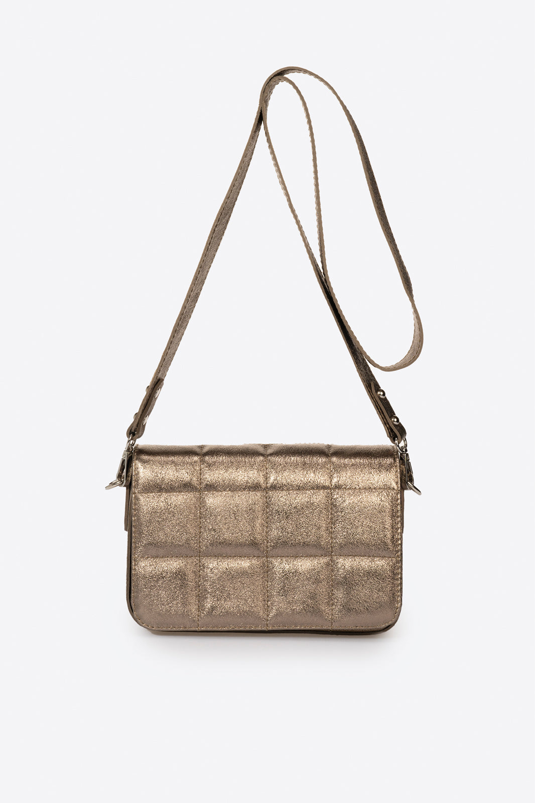 1131 Italian Leather Crossbody Bag - Gunmetal