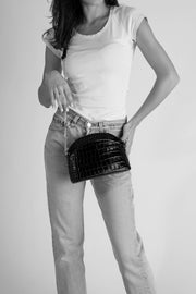 Luna Croco Italian Leather Crossbody Bag