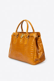 Roma Italian Leather Top Handle Bag