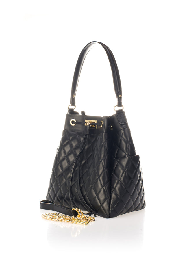 Edina Italian Leather Bucket Bag