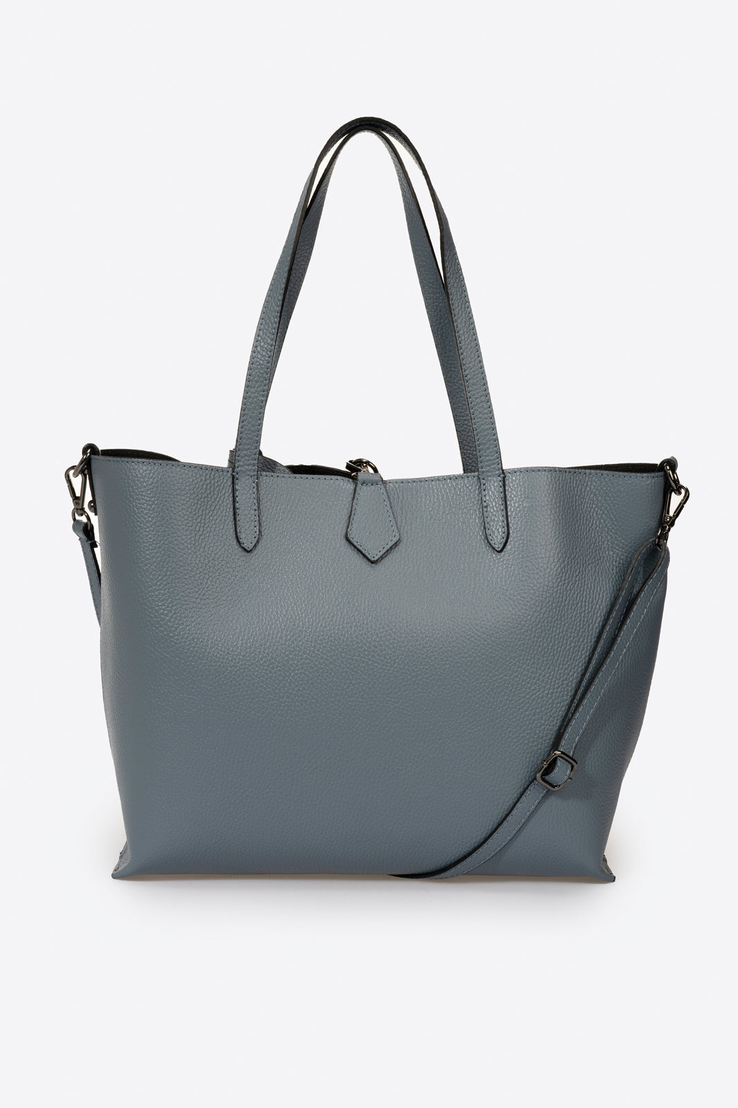 2272 Italian Leather Shoulder Bag - STEEL