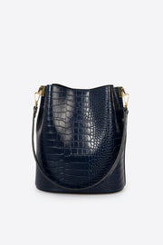 2565 Italian Leather Top Handle Bag - BLUE