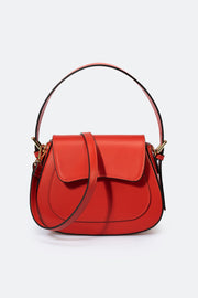 3466 Italian Leather Top Handle Bag - ROSSO