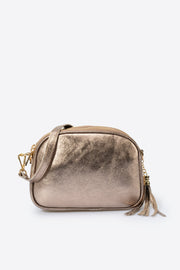3578 Italian Leather Crossbody Bag - METAL GUN