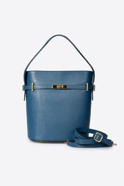 4217 Italian Leather Top Handle Bag - BLUE