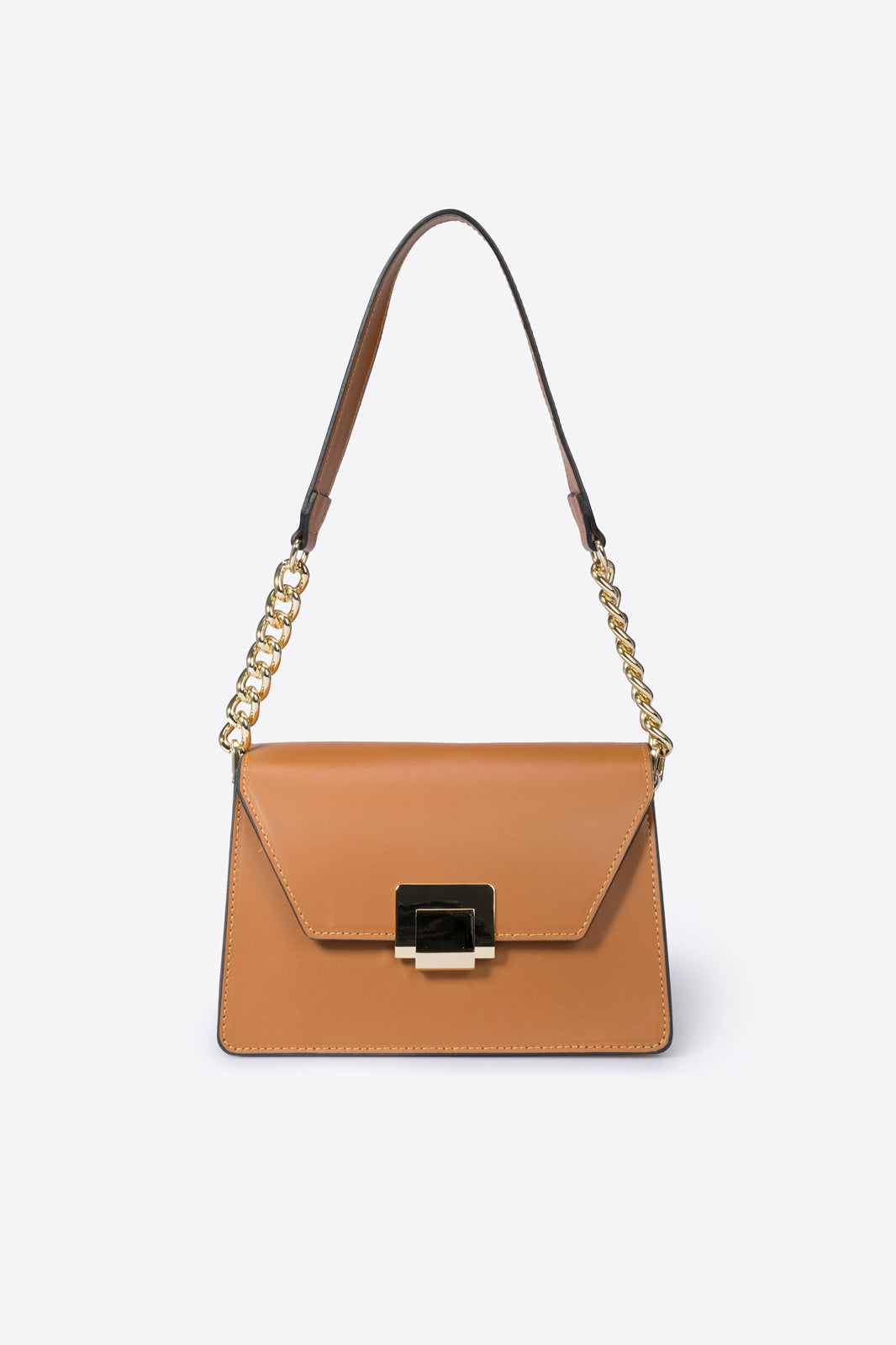 5087 Italian Leather Top Handle Bag - COGNAC