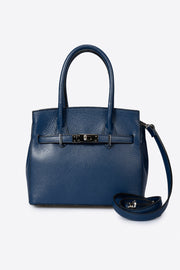 5136 Italian Leather Top Handle Bag - BLUE
