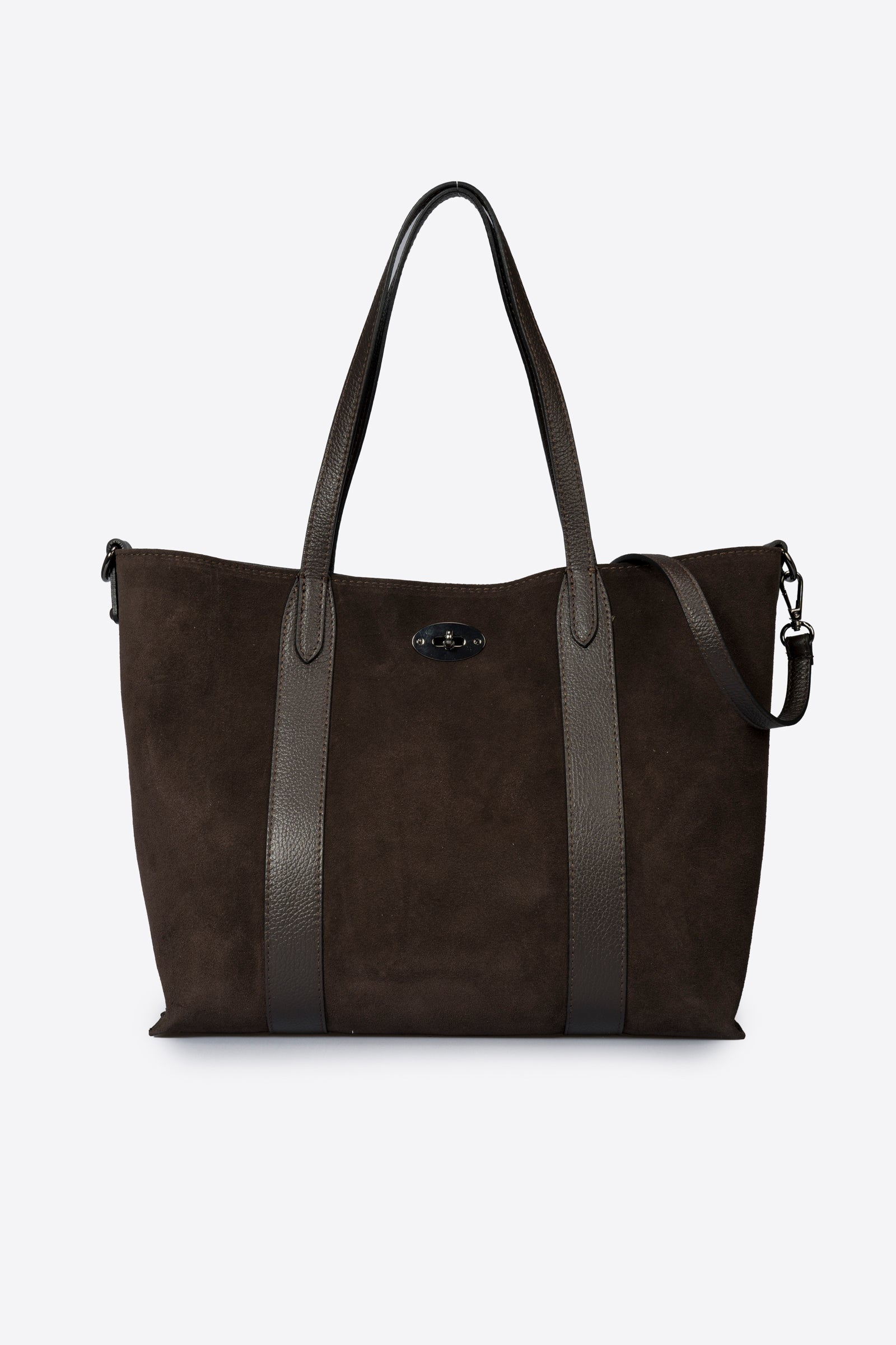 5209 Italian Leather Top Handle Bag - DARK BROWN