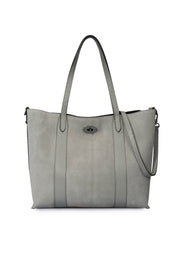 5209 Italian Leather Top Handle Bag - GREY
