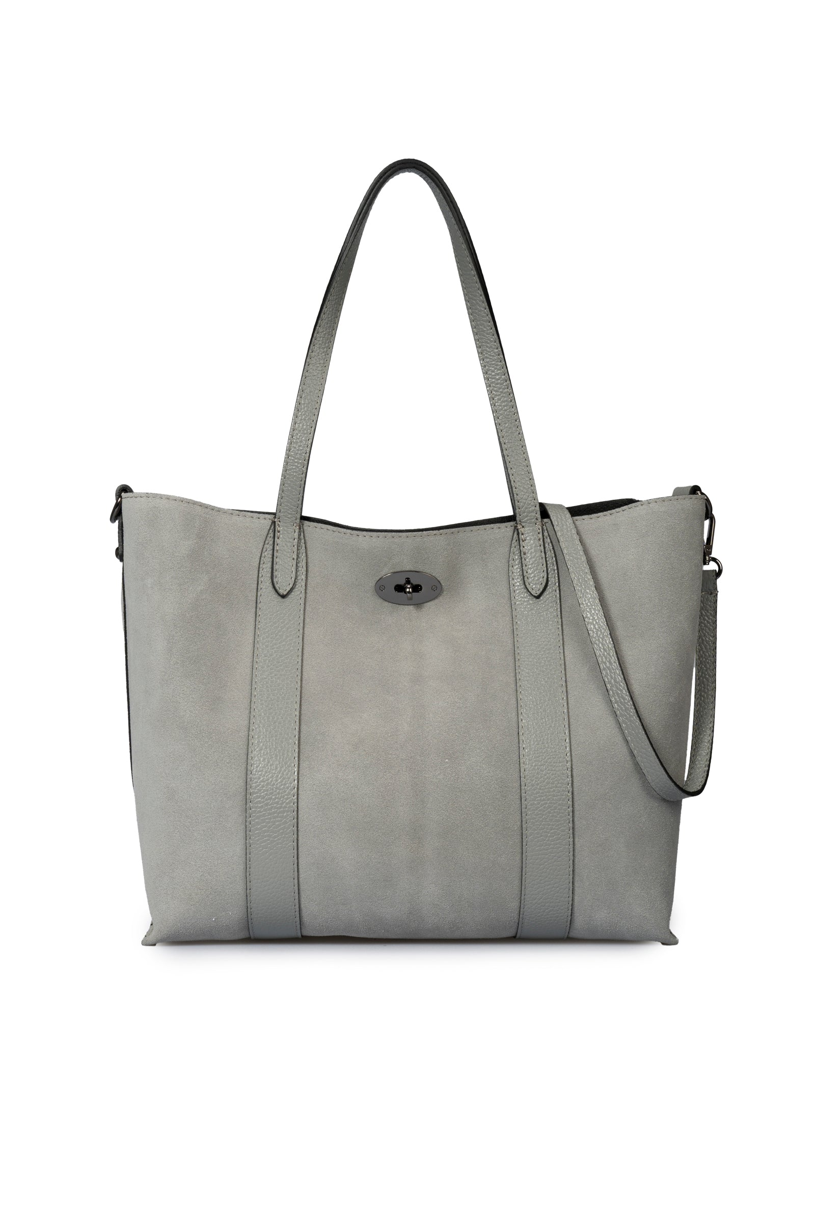 5209 Italian Leather Top Handle Bag - GREY
