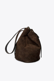 5302 Italian Leather Shoulder Bag - DARK BROWN
