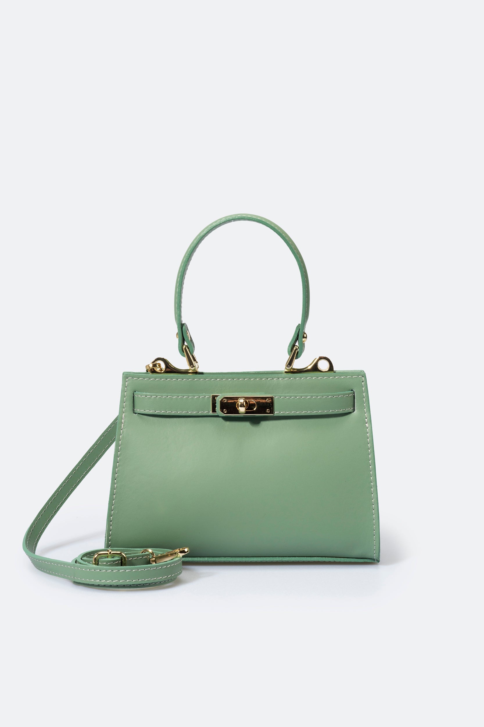5312 Italian Leather Top Handle Bag - MENTA