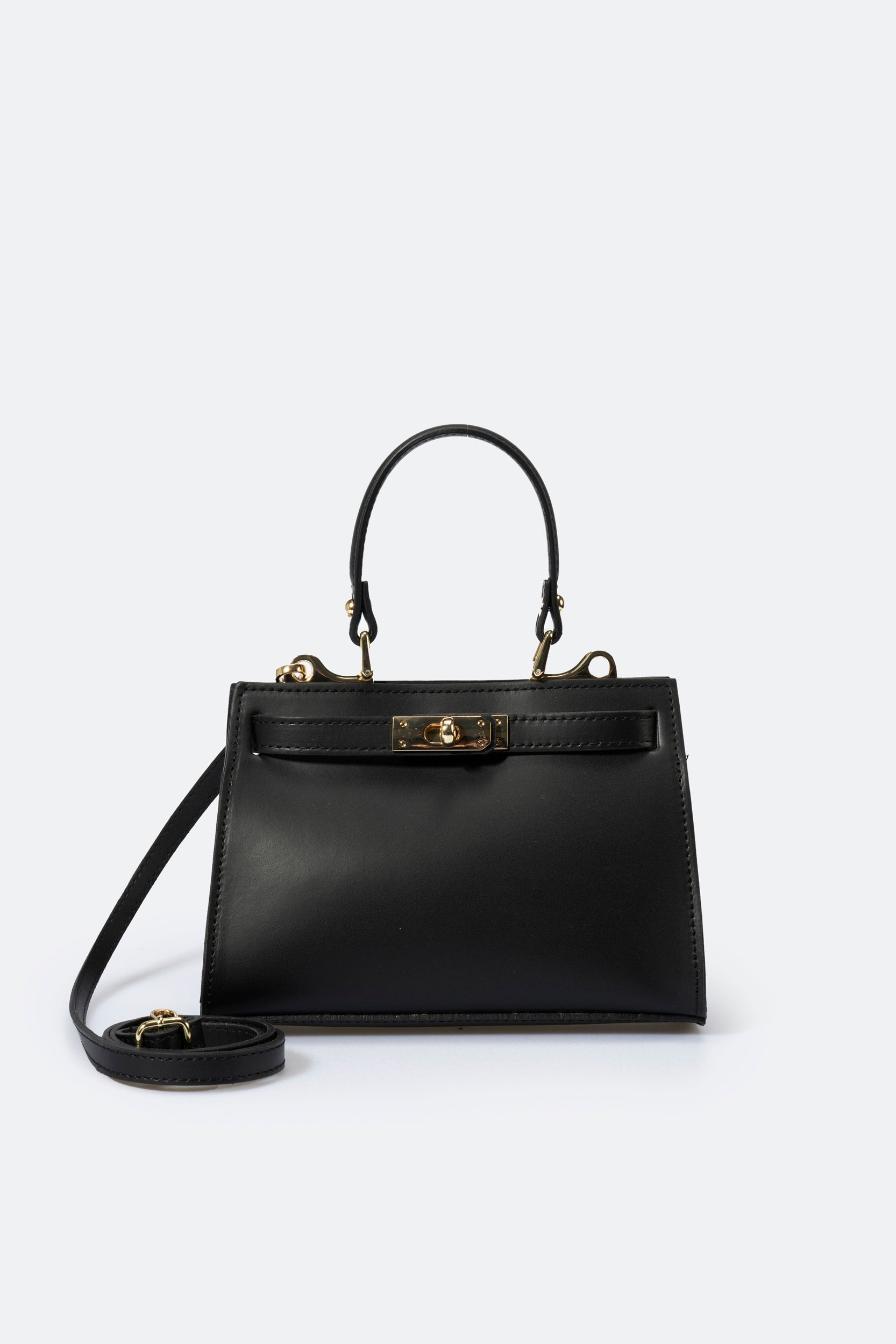 5312 Italian Leather Top Handle Bag - NERO
