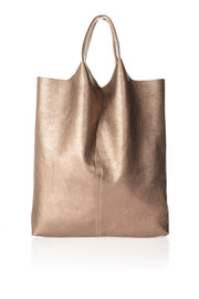 Arina Italian Leather Tote Bag - Gun Metal
