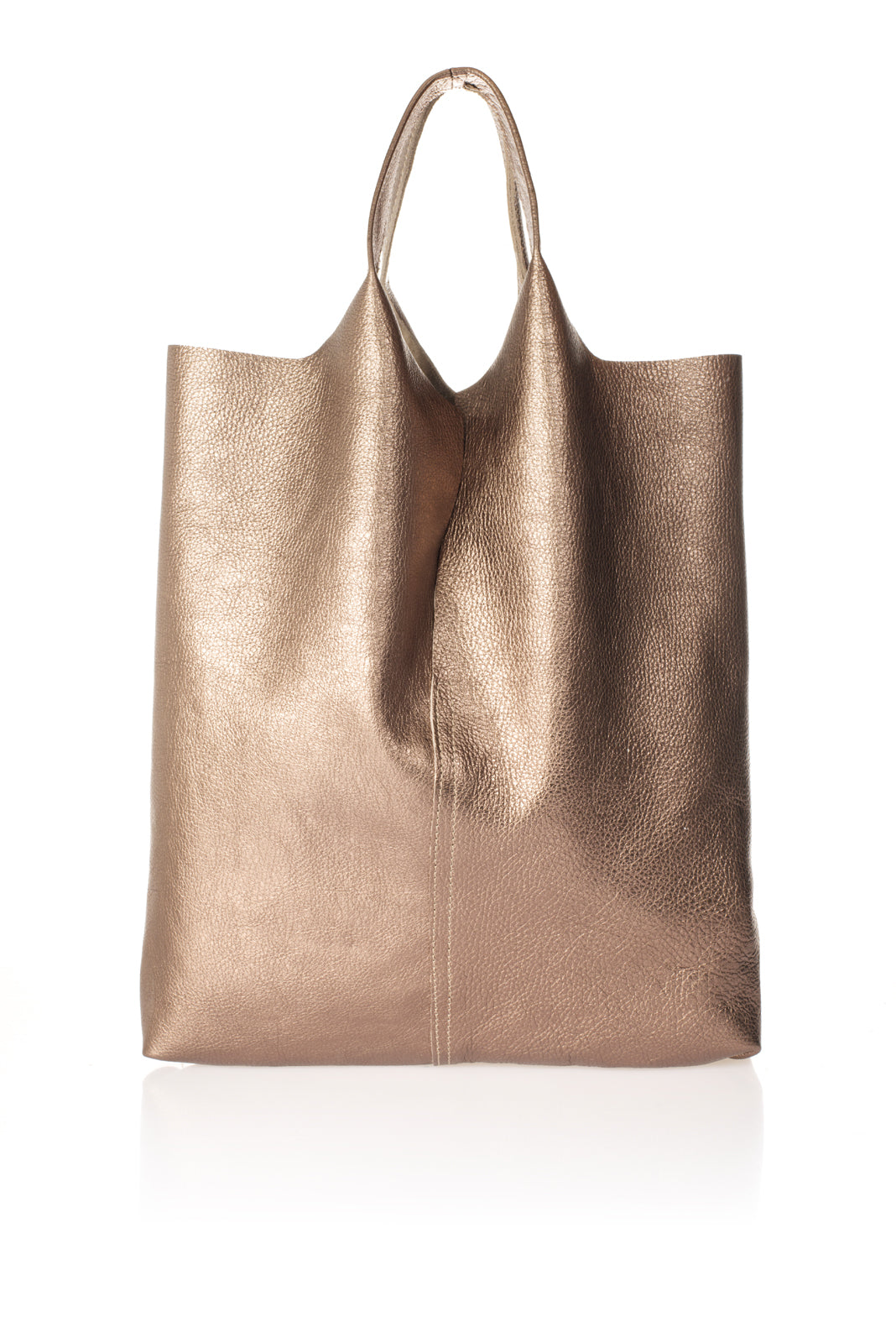 Arina Italian Leather Tote Bag - Gun Metal