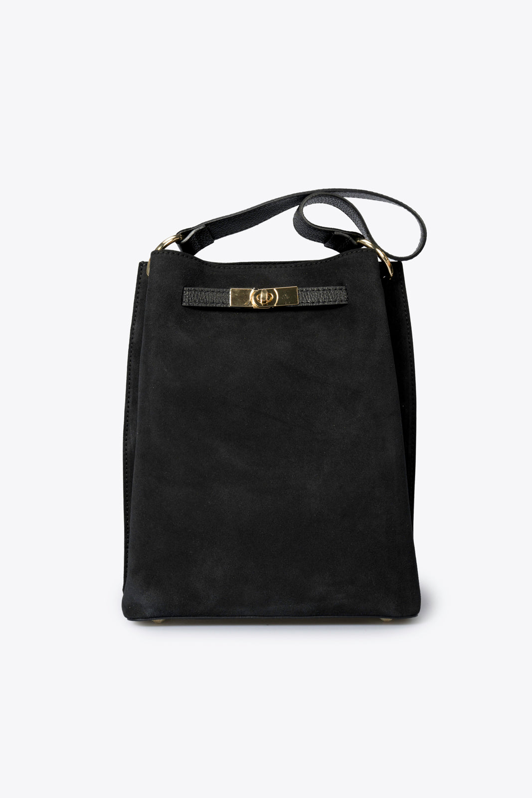6047 Italian Leather Top Handle Bag - BLACK