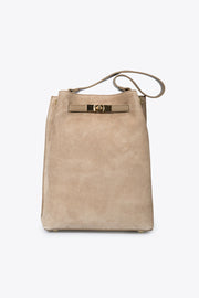 6047 Italian Leather Top Handle Bag - TAUPE