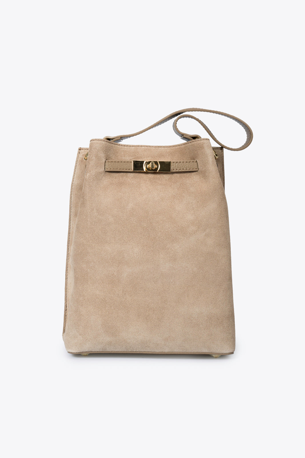 6047 Italian Leather Top Handle Bag - TAUPE