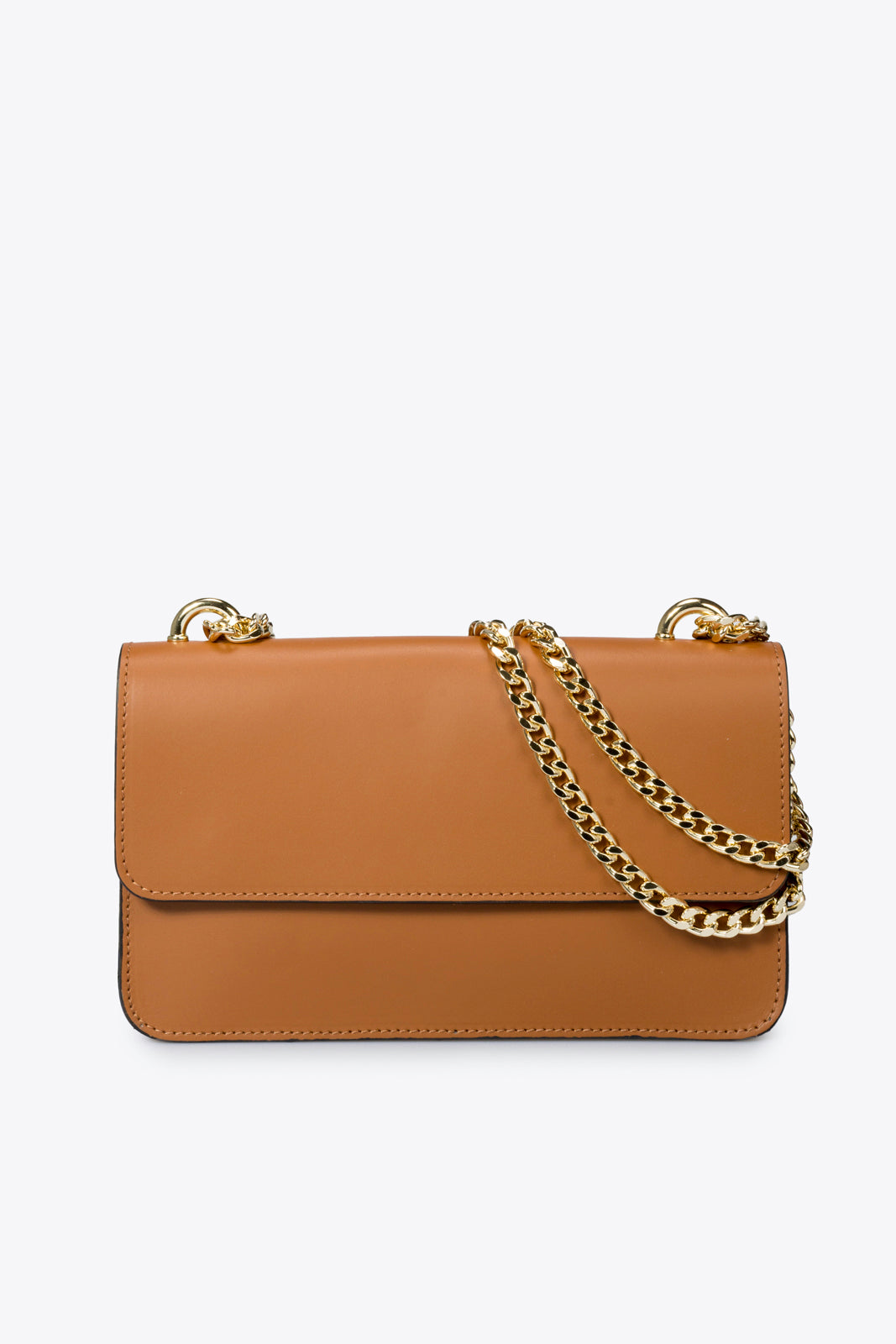 6108 Italian Leather Crossbody Bag - COGNAC
