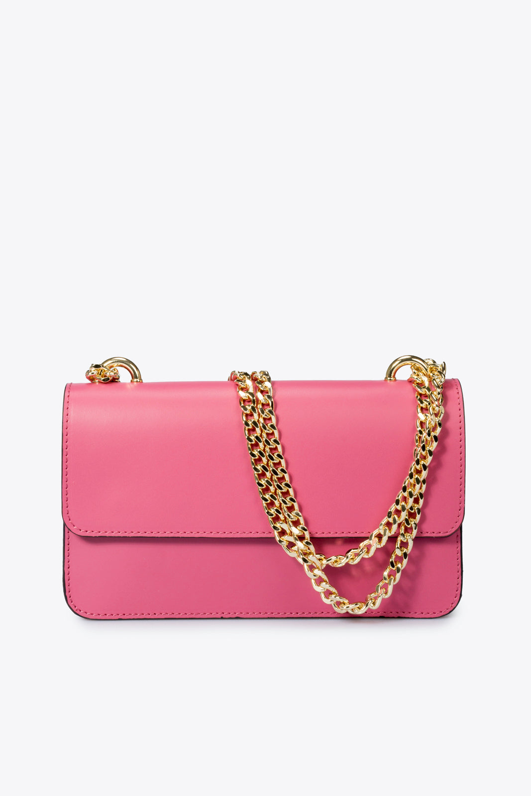 6108 Italian Leather Crossbody Bag - PINK