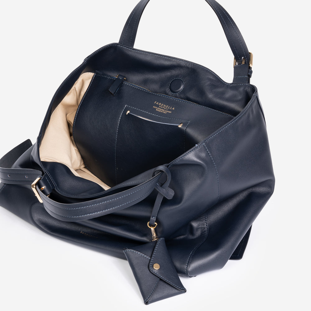 Azzurra S Italian Leather Bucket Bag