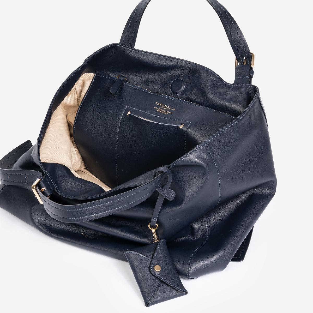 Azzurra S Italian Leather Bucket Bag