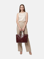 Pierre Cardin 55114 Croc shoulder bag in Bordeaux genuine leather – product image 5