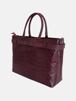 Pierre Cardin 55114 Croc shoulder bag in Bordeaux genuine leather – product image 2