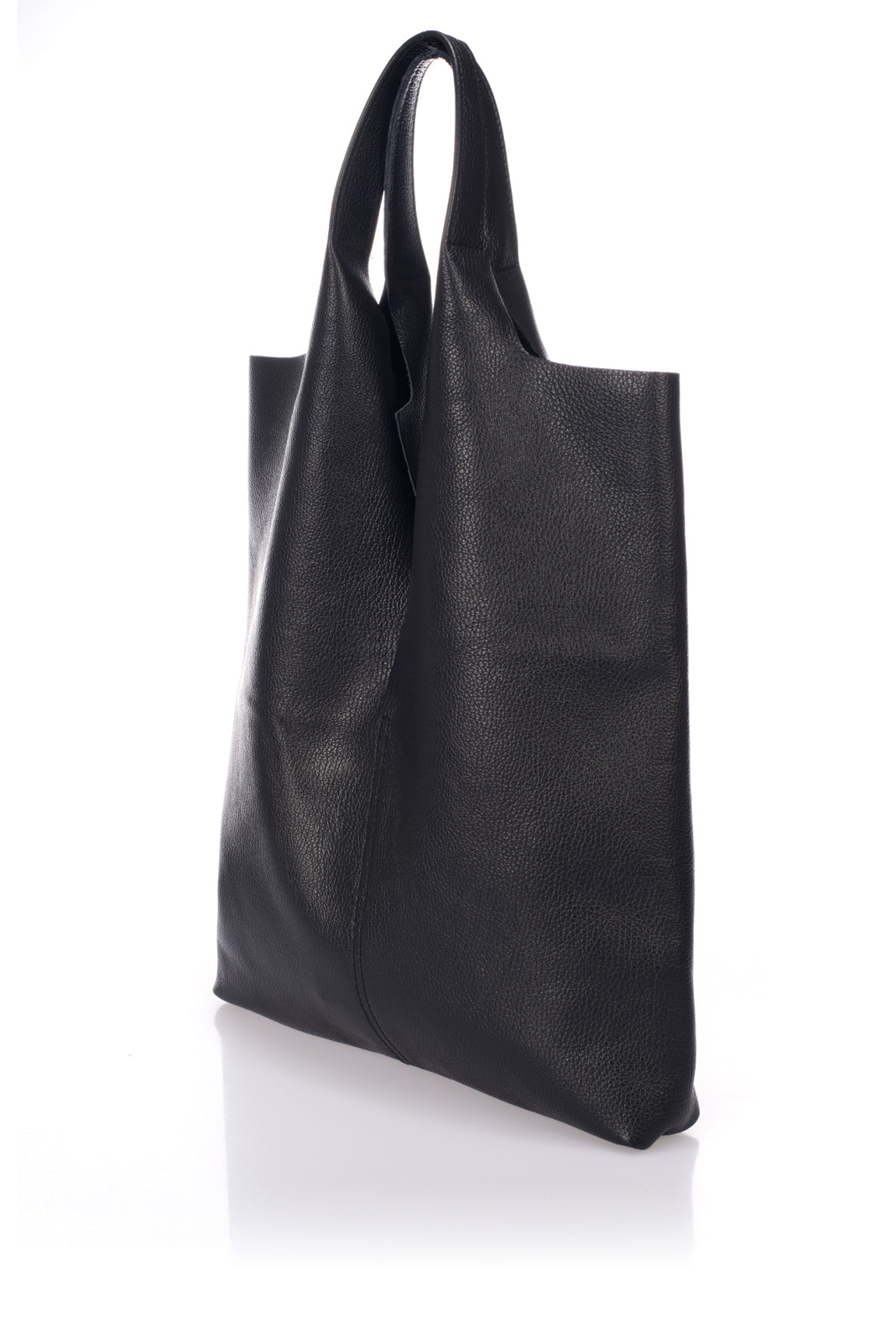 Arina Italian Leather Tote Bag - Black detail