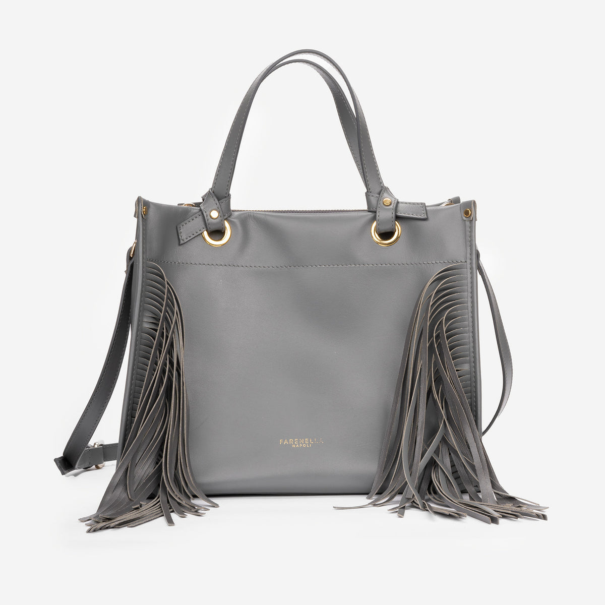 Partenope Full-Grain Leather Fringe Tote – Made in Italy | Borsa D’Oro