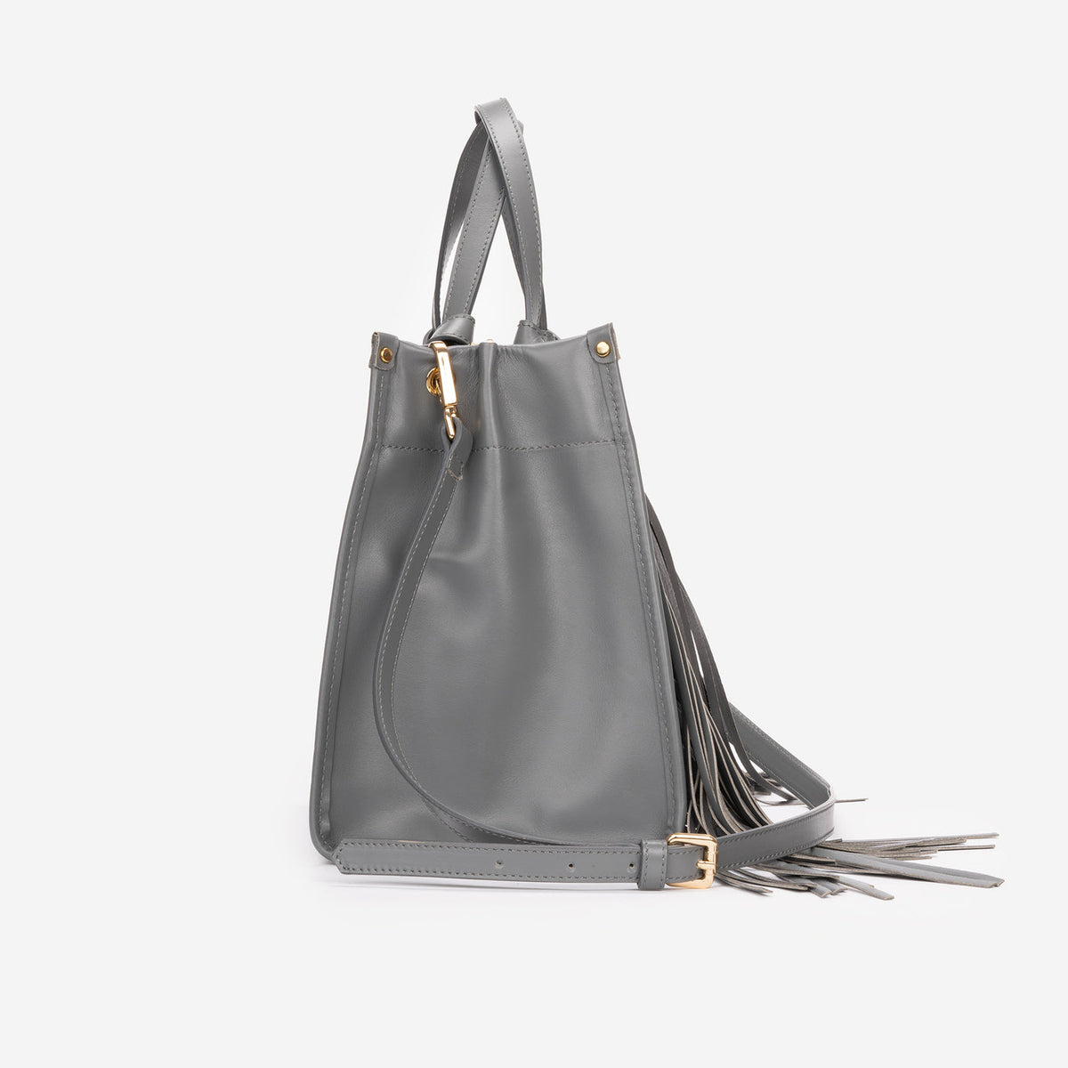 Partenope Full-Grain Leather Fringe Tote – Made in Italy | Borsa D’Oro