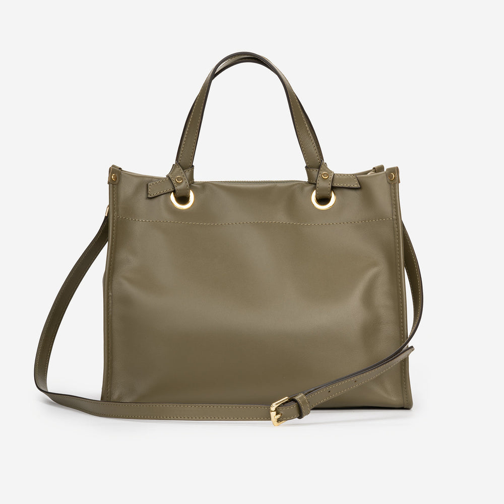 Partenope Italian Full-Grain Leather Fringe Tote Bag
