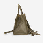 Partenope Italian Full-Grain Leather Fringe Tote Bag