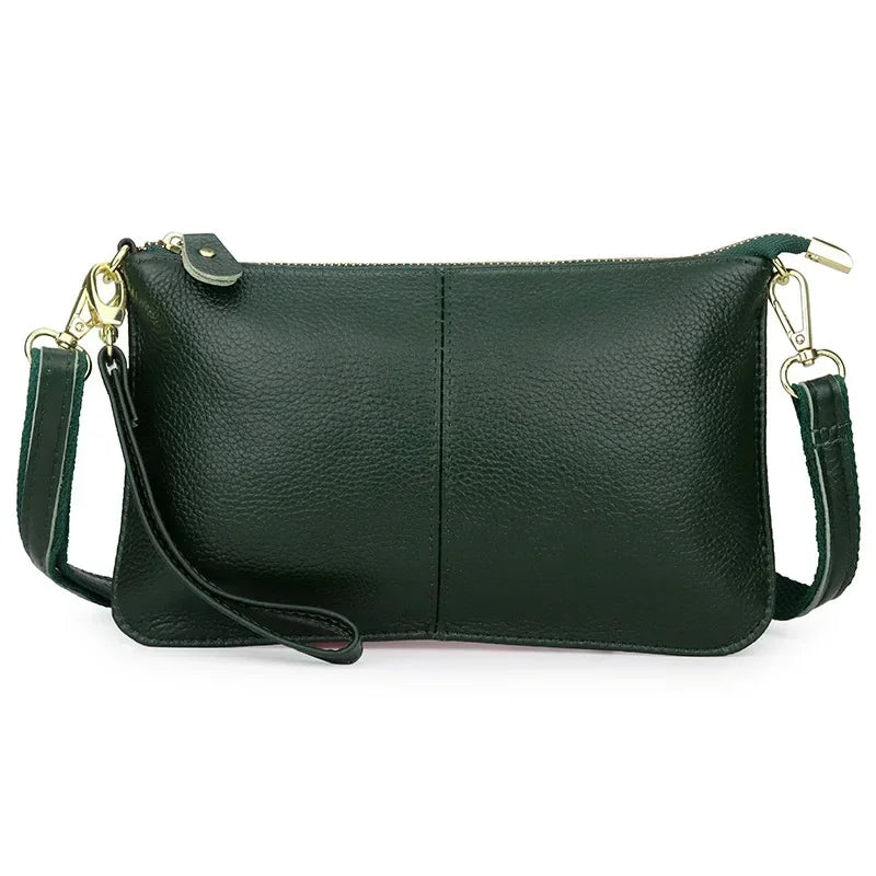 Luna Genuine Leather Crossbody Clutch
