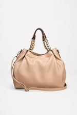 HELEN Leather Shoulder Bag - Cipria