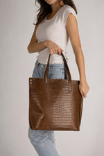 BRENDA leather shoulder bag - Brown
