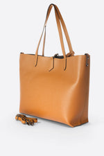 NIOBE leather tote bag - Cognac