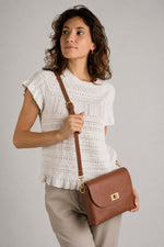MAISIE leather crossbody bag - Brown