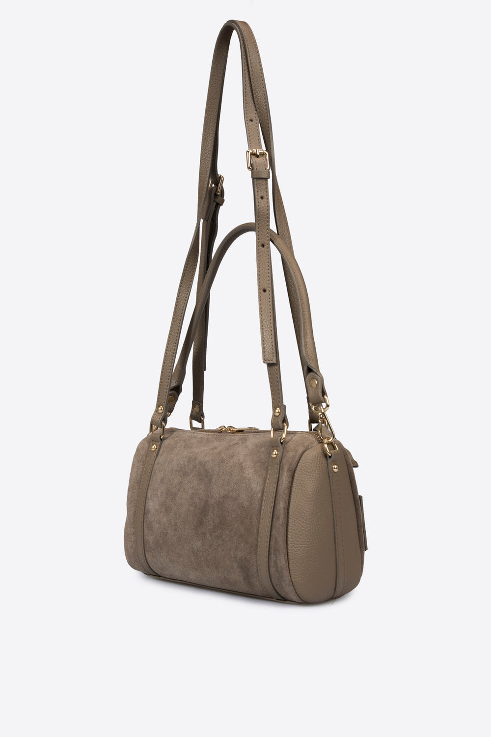 Brisella Italian Leather Bowling Bag