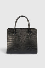 CASSANDRA leather top handle bag - Black