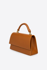 ASTRID leather top handle bag - Cognac