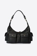 LOUISE Leather Top Handle Bag - Black