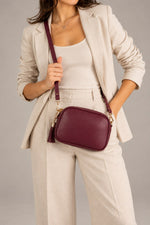 EBE leather crossbody bag - Wine