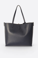 NIOBE Leather Tote Bag - Dark Blue