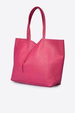 CLOTILDE leather tote bag - Fuxia